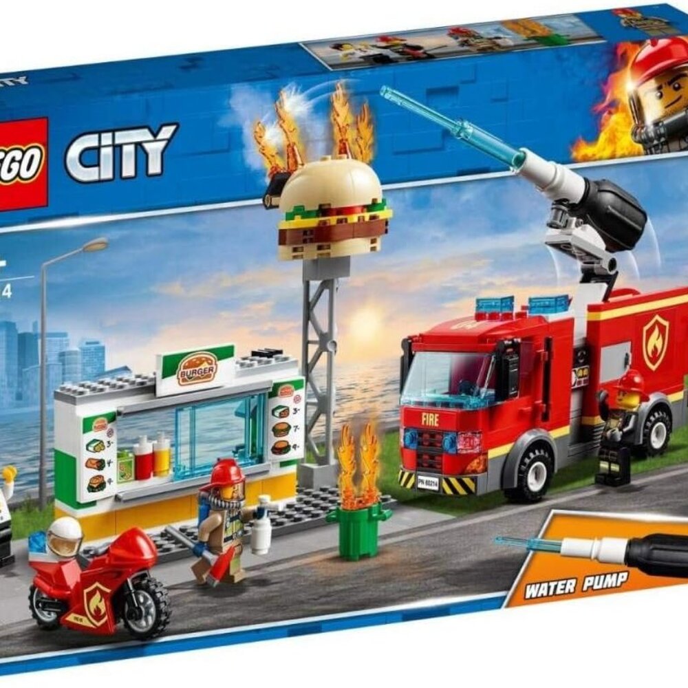 LEGO City Burger Bar Fire Rescue 60214 Building Kit (327 Piece)  New Sealed
